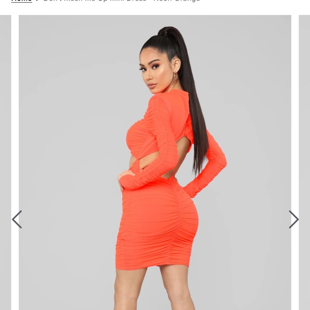 Ruffled neon party dress from fashion nova